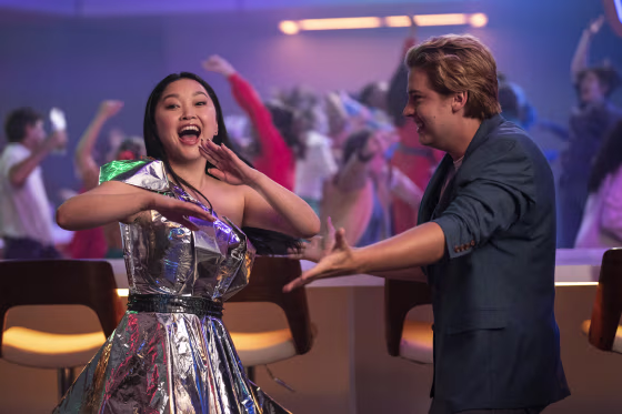 Lana Condor as Sophie and Cole Sprouse as Walt in "Moonshot."