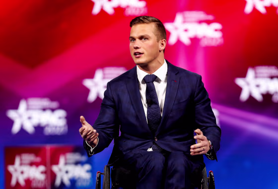 Rep. Madison Cawthorn, R-N.C., speaks at the Conservative Political Action Conference in Orlando, Fla., on Feb. 26, 2021.