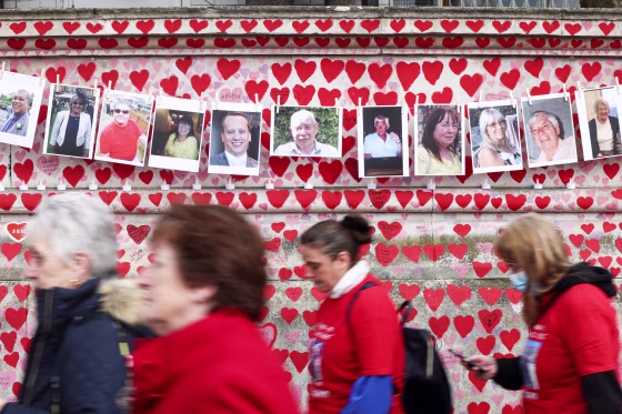 The National Covid Memorial Wall in London