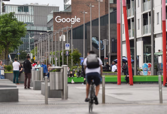Google logo in Dublin's Grand Canal area