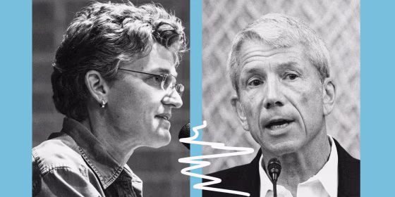 Jamie McLeod-Skinner and Rep. Kurt Schrader, D-Ore.
