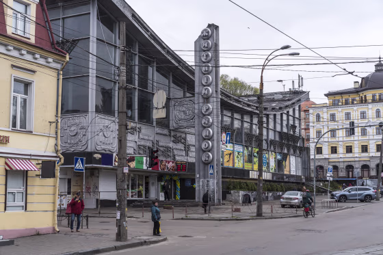 Residents on a street Wednesday in Kyiv, Ukraine, where they are pushing to return to some semblance of prewar life despite the lingering trauma — and threat — of Russian attacks.