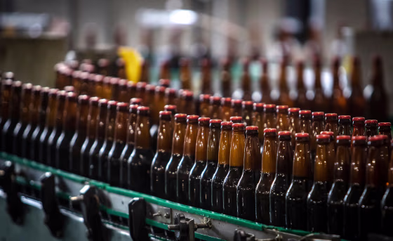 Bottles on the beer production line at the Ambev SA bottling facility in Sao Paulo, Brazil, on Nov. 5, 2020.