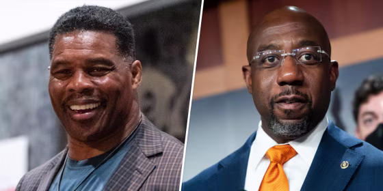 Herschel Walker and Sen. Raphael Warnock.