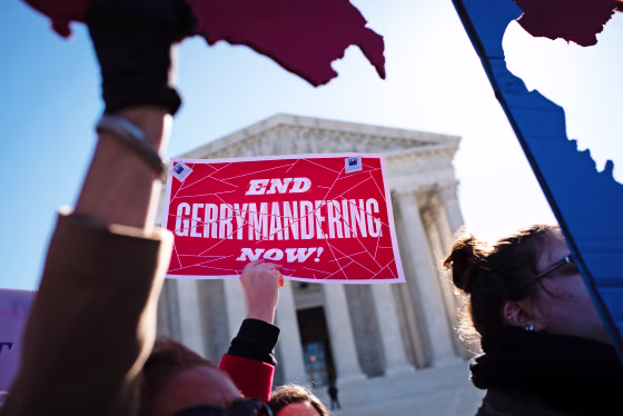 Protestors during a Fair Maps Rally in front of the Supreme Court