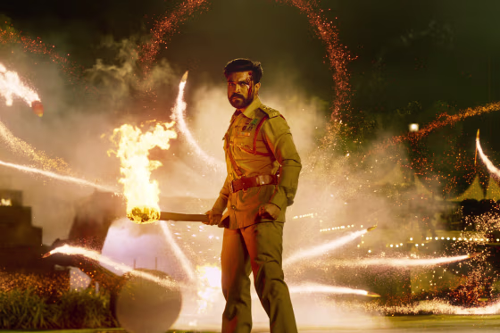 A scene from the Indian blockbuster movie "RRR."