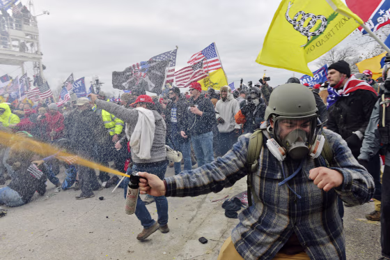 Trump supporters clash with police and security forces at the Capitol on Jan. 6, 2021.