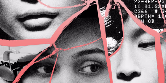 Photo Illustration: A collage of East and South Asian women's faces with a sonogram and an exam room