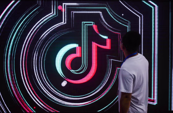 The TikTok booth at the Hangzhou International E-commerce Expo in Hangzhou, China, on Oct. 17, 2021.
