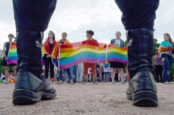 A Pride rally in St. Petersburg, Russia, on Aug.12, 2017.