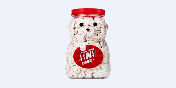 Market Pantry White Fudge Animal Cookies.
