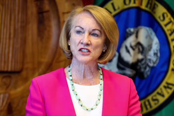 Seattle Mayor Jenny Durkan speaks after Seattle Police Chief Carmen Best announced her resignation at City Hall on Aug. 11, 2020.