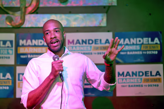 Democratic Senate Candidate Mandela Barnes Campaigns In Milwaukee