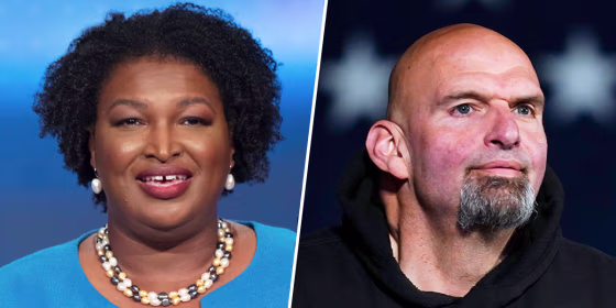 Stacey Abrams and John Fetterman.