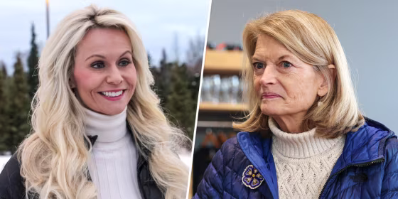 Senate candidate Kelly Tshibaka, a Republican, and Senator Lisa Murkowski.