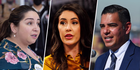 From left, Delia Ramirez, Anna Paulina Luna and Robert Garcia.