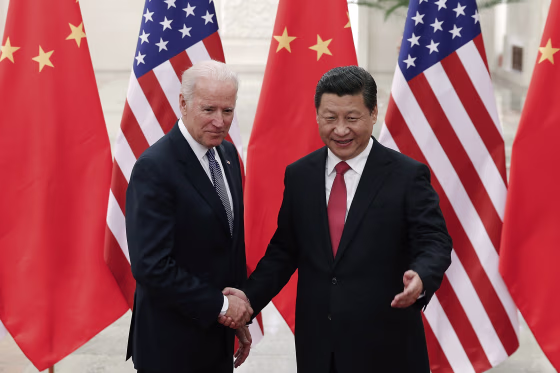 Then-Vice President Joe Biden meets with Chinese President Xi Jinping in Beijing in 2013.