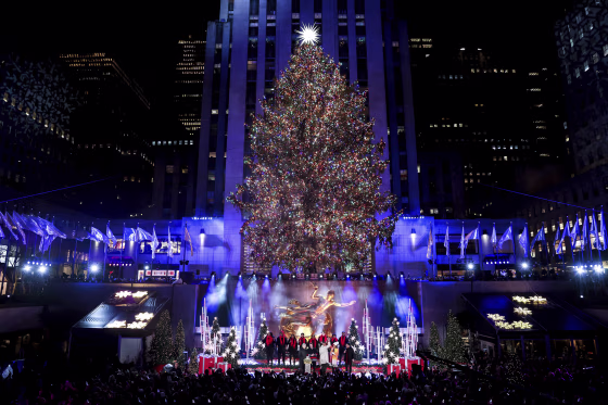 The Rockefeller Center Christmas tree lighting ceremony in 2022.
