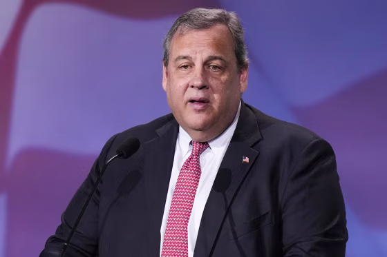 Former New Jersey Gov. Chris Christie speaks at an annual leadership meeting of the Republican Jewish Coalition on Nov. 19, 2022, in Las Vegas.
