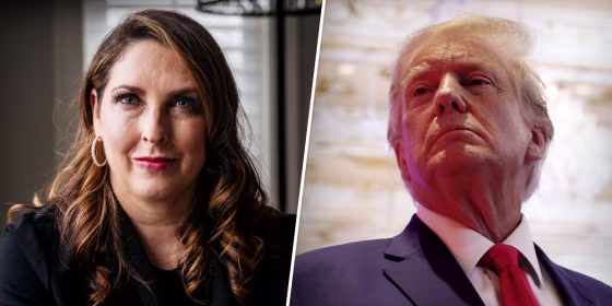 RNC Chair Ronna McDaniel and former President Donald Trump.