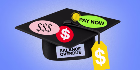 Photo Illustration: A graduation cap with stickers on it