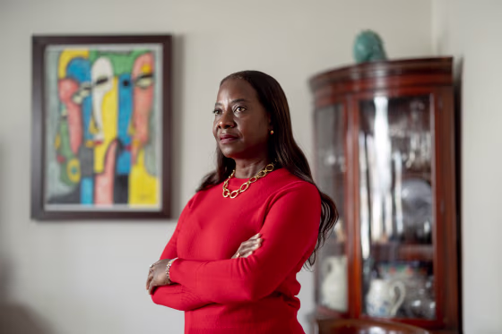 Sandra Lindsay at her home in Long Island, N.Y. on Dec. 10, 2022.