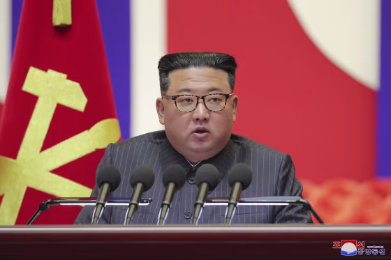 North Korean leader Kim Jong Un speaks in Pyongyang in August 2022.