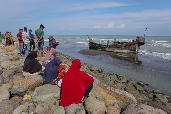 Rohingya refugees received emergency medical treatment after a boat carrying nearly 200 people came ashore in Indonesia on December 26, 2022, authorities said.