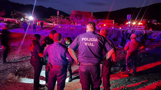Police respond to the scene of a crash in Nayarit, Mexico, on Dec. 30, 2022.