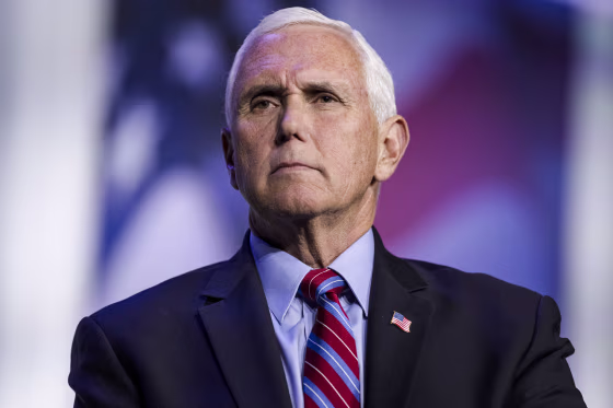 Former Vice President Mike Pence speaks at the the Republican Jewish Coalition Annual Leadership Meeting in Las Vegas on Nov. 6, 2021.