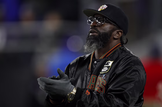 Ed Reed during the first half of the game between the Baltimore Ravens and the New England Patriots in Baltimore in 2019.