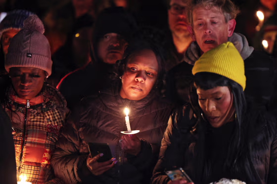 People attend a candlelight vigil in memory of Tyre Nichols at the Tobey Skate Park on Jan. 26, 2023 in Memphis, Tenn.