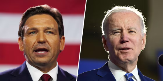 Gov. Ron DeSantis and President Joe Biden.