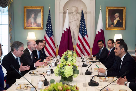 Secretary of State Antony Blinken meets with Qatari Deputy Prime Minister and Foreign Minister Mohammed bin Abdulrahman Al-Thani in Washington, D.C.