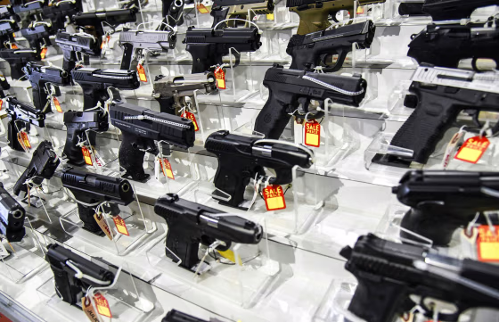 A booth at the South Florida Gun Show in Miami in 2018.