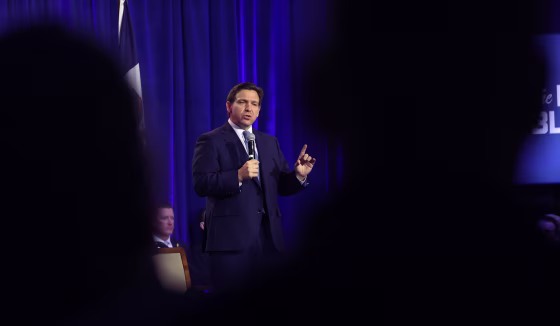 Ron DeSantis during an event in Des Moines, Iowa