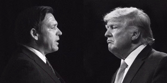 Ron DeSantis and Donald Trump.