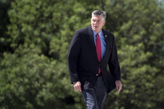 UNITED STATES - JUNE 17: Rep. Darin LaHood, R-Ill., walks up the House steps at the Capitol for the last vote of the week on Thursday, June 17, 2021. (Photo by Bill Clark/CQ Roll Call via AP Images)