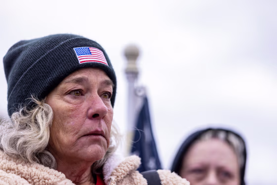 Micki Witthoeft protests outside . Supreme Court