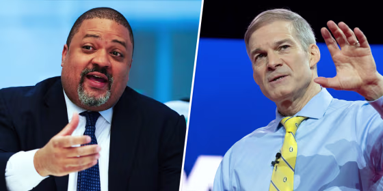 Manhattan district attorney Alvin Bragg and Rep. Jim Jordan.