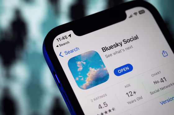 The Bluesky social media app.