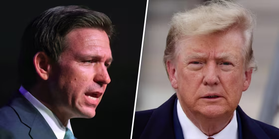 Florida Gov. Ron DeSantis and former President Donald Trump.