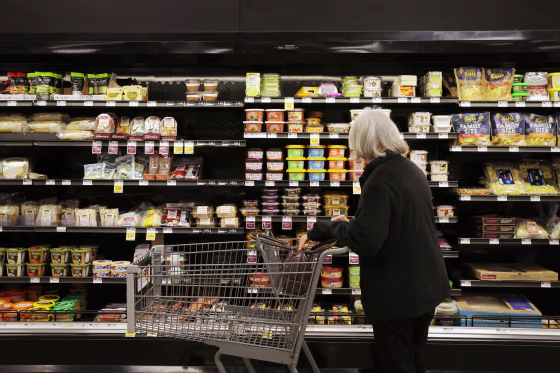 A woman shops for groceries in Columbia, S.C.