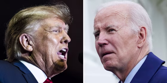 Former president Donald Trump, and President Biden.