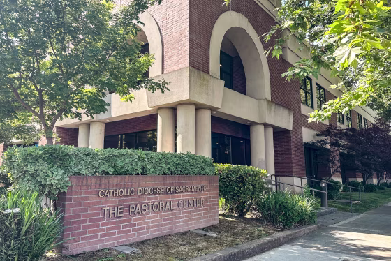 The Roman Catholic Diocese of Sacramento in Sacramento, Calif., on June 5, 2023, where sixteen migrants from Venezuela and Colombia were brought on June 2, after being flown from Texas to Sacramento. 