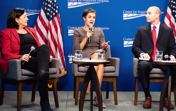 From left, Buta Biberaj, Parisa Dehghani-Tafti, and Steve Descano in Washington, D.C.