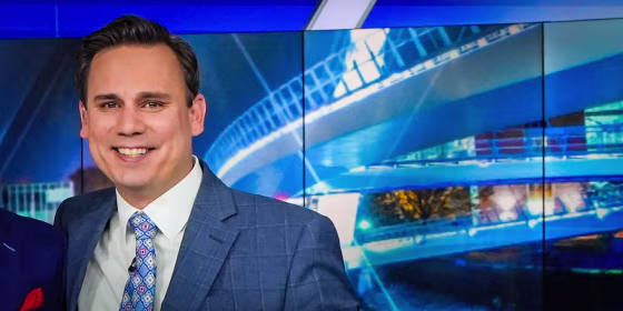 KCCI chief meteorologist Chris Gloninger at the station in Des Moines on March 1, 2023.