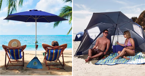 The best beach umbrellas provide great shade and are lightweight and easy to set up.