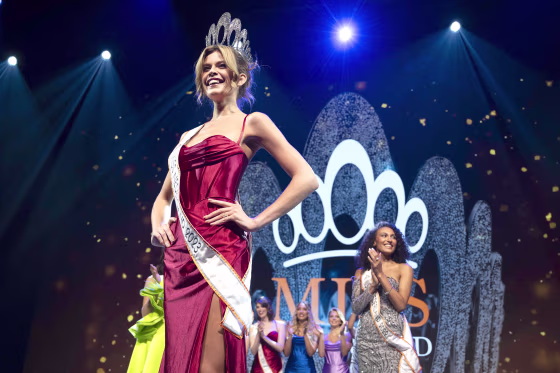 Contestant Rikkie Kolle poses after being crowned winner in the Miss Netherlands beauty pageant in Leusden, on July 8, 2023. A transgender woman has won the Miss Netherlands beauty pageant for the first time in the history of the tournament, saying she wanted to be a "voice and role model" for others. Rikkie Kolle, 22, from the southern town of Breda, was crowned at a ceremony on July 8 and will now take part in the Miss Universe contest in El Salvador, the organisers said.