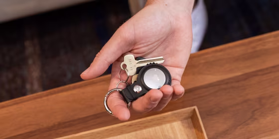 AirTags are easy to loop onto a keyring or keep in a bag.